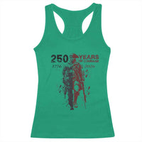 250 Years of Courage Commemorative Patriotic Soldier Racerback Tank Top American Revolution to Modern Military 1776 to 2026 Semiquincentennial