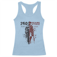250 Years of Courage Commemorative Patriotic Soldier Racerback Tank Top American Revolution to Modern Military 1776 to 2026 Semiquincentennial