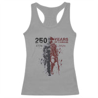 250 Years of Courage Commemorative Patriotic Soldier Racerback Tank Top American Revolution to Modern Military 1776 to 2026 Semiquincentennial