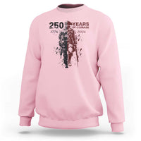 250 Years of Courage Commemorative Patriotic Soldier Sweatshirt American Revolution to Modern Military 1776 to 2026 Semiquincentennial