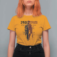 250 Years of Courage Commemorative Patriotic Soldier T Shirt For Women American Revolution to Modern Military 1776 to 2026 Semiquincentennial