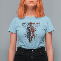 250 Years of Courage Commemorative Patriotic Soldier T Shirt For Women American Revolution to Modern Military 1776 to 2026 Semiquincentennial