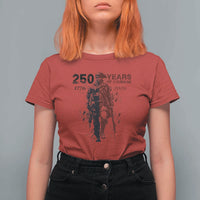 250 Years of Courage Commemorative Patriotic Soldier T Shirt For Women American Revolution to Modern Military 1776 to 2026 Semiquincentennial