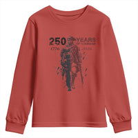 250 Years of Courage Commemorative Patriotic Soldier Youth Sweatshirt American Revolution to Modern Military 1776 to 2026 Semiquincentennial