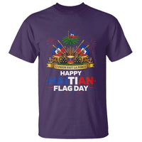 Happy Haitian Flag Day May 18 Heritage Celebration T Shirt L'Union Fait La Force Coat Of Arms Fireworks