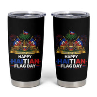 Happy Haitian Flag Day May 18 Heritage Celebration Tumbler Cup L'Union Fait La Force Coat Of Arms Fireworks