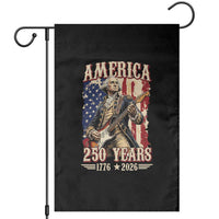 America 250 Years George Washington Rock Star Garden Flag Funny Electric Guitar Player Vintage American Flag 1776 to 2026 Semiquincentennial