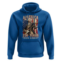 America 250 Years George Washington Rock Star Hoodie Funny Electric Guitar Player Vintage American Flag 1776 to 2026 Semiquincentennial
