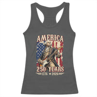 America 250 Years George Washington Rock Star Racerback Tank Top Funny Electric Guitar Player Vintage American Flag 1776 to 2026 Semiquincentennial