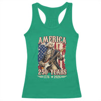 America 250 Years George Washington Rock Star Racerback Tank Top Funny Electric Guitar Player Vintage American Flag 1776 to 2026 Semiquincentennial