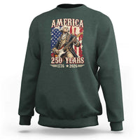 America 250 Years George Washington Rock Star Sweatshirt Funny Electric Guitar Player Vintage American Flag 1776 to 2026 Semiquincentennial