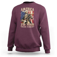 America 250 Years George Washington Rock Star Sweatshirt Funny Electric Guitar Player Vintage American Flag 1776 to 2026 Semiquincentennial