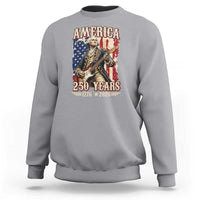 America 250 Years George Washington Rock Star Sweatshirt Funny Electric Guitar Player Vintage American Flag 1776 to 2026 Semiquincentennial