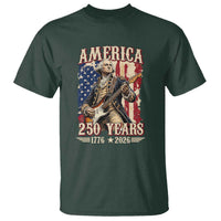 America 250 Years George Washington Rock Star T Shirt Funny Electric Guitar Player Vintage American Flag 1776 to 2026 Semiquincentennial