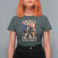America 250 Years George Washington Rock Star T Shirt For Women Funny Electric Guitar Player Vintage American Flag 1776 to 2026 Semiquincentennial
