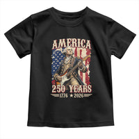 America 250 Years George Washington Rock Star Toddler T Shirt Funny Electric Guitar Player Vintage American Flag 1776 to 2026 Semiquincentennial