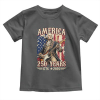 America 250 Years George Washington Rock Star Toddler T Shirt Funny Electric Guitar Player Vintage American Flag 1776 to 2026 Semiquincentennial