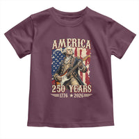 America 250 Years George Washington Rock Star Toddler T Shirt Funny Electric Guitar Player Vintage American Flag 1776 to 2026 Semiquincentennial