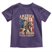 America 250 Years George Washington Rock Star Toddler T Shirt Funny Electric Guitar Player Vintage American Flag 1776 to 2026 Semiquincentennial