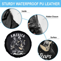 America 250 Years Abraham Lincoln and George Washington Rock Concert Spare Tire Cover Presidents Jamming Electric Guitars 1776 to 2026 Semiquincentennial