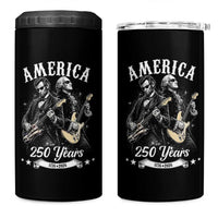 America 250 Years Abraham Lincoln and George Washington Rock Concert 4 in 1 Can Cooler Tumbler Presidents Jamming Electric Guitars 1776 to 2026 Semiquincentennial