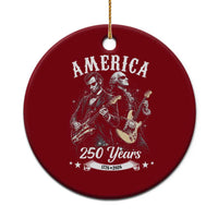 America 250 Years Abraham Lincoln and George Washington Rock Concert Ceramic Ornament Presidents Jamming Electric Guitars 1776 to 2026 Semiquincentennial