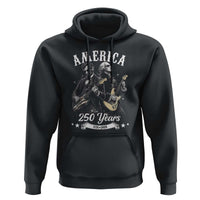 America 250 Years Abraham Lincoln and George Washington Rock Concert Hoodie Presidents Jamming Electric Guitars 1776 to 2026 Semiquincentennial