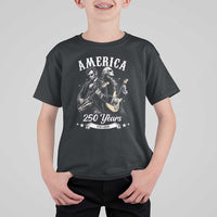 America 250 Years Abraham Lincoln and George Washington Rock Concert T Shirt For Kid Presidents Jamming Electric Guitars 1776 to 2026 Semiquincentennial