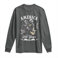 America 250 Years Abraham Lincoln and George Washington Rock Concert Long Sleeve Shirt Presidents Jamming Electric Guitars 1776 to 2026 Semiquincentennial