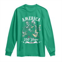 America 250 Years Abraham Lincoln and George Washington Rock Concert Long Sleeve Shirt Presidents Jamming Electric Guitars 1776 to 2026 Semiquincentennial
