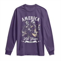 America 250 Years Abraham Lincoln and George Washington Rock Concert Long Sleeve Shirt Presidents Jamming Electric Guitars 1776 to 2026 Semiquincentennial