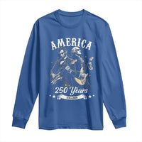 America 250 Years Abraham Lincoln and George Washington Rock Concert Long Sleeve Shirt Presidents Jamming Electric Guitars 1776 to 2026 Semiquincentennial