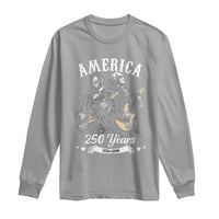 America 250 Years Abraham Lincoln and George Washington Rock Concert Long Sleeve Shirt Presidents Jamming Electric Guitars 1776 to 2026 Semiquincentennial
