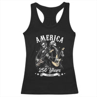 America 250 Years Abraham Lincoln and George Washington Rock Concert Racerback Tank Top Presidents Jamming Electric Guitars 1776 to 2026 Semiquincentennial