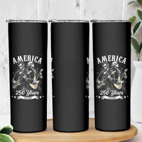 America 250 Years Abraham Lincoln and George Washington Rock Concert Skinny Tumbler Presidents Jamming Electric Guitars 1776 to 2026 Semiquincentennial