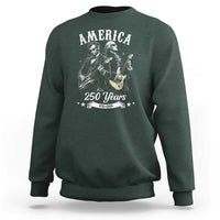 America 250 Years Abraham Lincoln and George Washington Rock Concert Sweatshirt Presidents Jamming Electric Guitars 1776 to 2026 Semiquincentennial