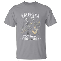 America 250 Years Abraham Lincoln and George Washington Rock Concert T Shirt Presidents Jamming Electric Guitars 1776 to 2026 Semiquincentennial