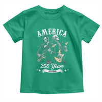 America 250 Years Abraham Lincoln and George Washington Rock Concert Toddler T Shirt Presidents Jamming Electric Guitars 1776 to 2026 Semiquincentennial