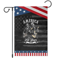 America 250 Years Abraham Lincoln and George Washington Rock Concert Patriotic Garden Flag Presidents Jamming Electric Guitars 1776 to 2026 Semiquincentennial