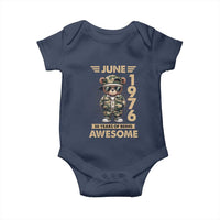 Cool Teddy Bear June 1976 50th Birthday Baby Onesie 50 Years Of Being Awesome Retro Streetwear Gift