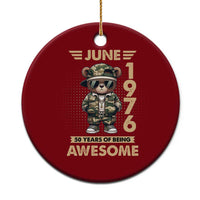 Cool Teddy Bear June 1976 50th Birthday Ceramic Ornament 50 Years Of Being Awesome Retro Streetwear Gift