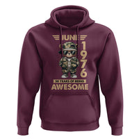 Cool Teddy Bear June 1976 50th Birthday Hoodie 50 Years Of Being Awesome Retro Streetwear Gift