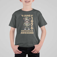 Cool Teddy Bear June 1976 50th Birthday T Shirt For Kid 50 Years Of Being Awesome Retro Streetwear Gift