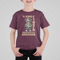 Cool Teddy Bear June 1976 50th Birthday T Shirt For Kid 50 Years Of Being Awesome Retro Streetwear Gift