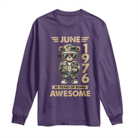 Cool Teddy Bear June 1976 50th Birthday Long Sleeve Shirt 50 Years Of Being Awesome Retro Streetwear Gift