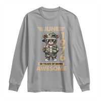 Cool Teddy Bear June 1976 50th Birthday Long Sleeve Shirt 50 Years Of Being Awesome Retro Streetwear Gift