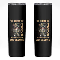 Cool Teddy Bear June 1976 50th Birthday Skinny Tumbler 50 Years Of Being Awesome Retro Streetwear Gift