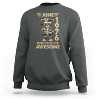 Cool Teddy Bear June 1976 50th Birthday Sweatshirt 50 Years Of Being Awesome Retro Streetwear Gift