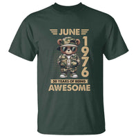 Cool Teddy Bear June 1976 50th Birthday T Shirt 50 Years Of Being Awesome Retro Streetwear Gift