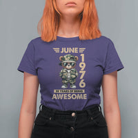Cool Teddy Bear June 1976 50th Birthday T Shirt For Women 50 Years Of Being Awesome Retro Streetwear Gift